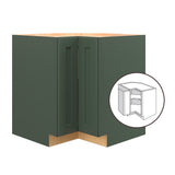allen + roth Galway 33-in W x 34.5-in H x 24-in D Sage Diagonal Corner Base Fully Assembled Cabinet (Flat Panel Shaker Style)