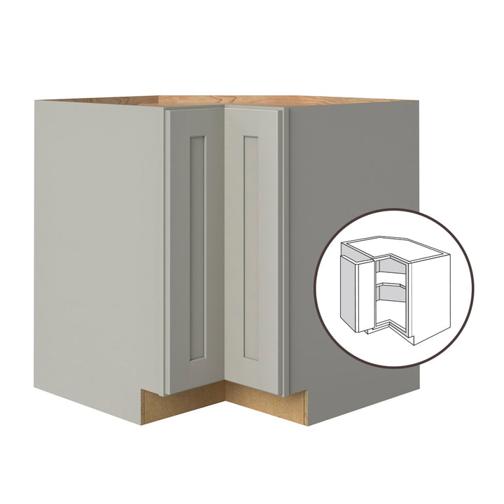 allen + roth Stonewall 33-in W x 34.5-in H x 24-in D Stone Diagonal Corner Base Fully Assembled Cabinet (Flat Panel Shaker Style)