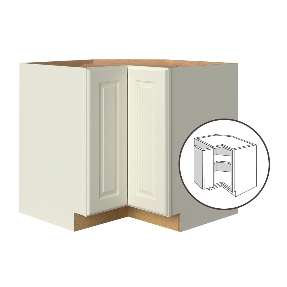 allen + roth Pattingham 36-in W x 34.5-in H x 24-in D Harbor Diagonal Corner Base Fully Assembled Cabinet (Raised Panel Square Style)