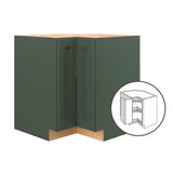 allen + roth Galway 33-in W x 34.5-in H x 24-in D Sage L-shaped Corner Base Fully Assembled Cabinet (Flat Panel Shaker Style)