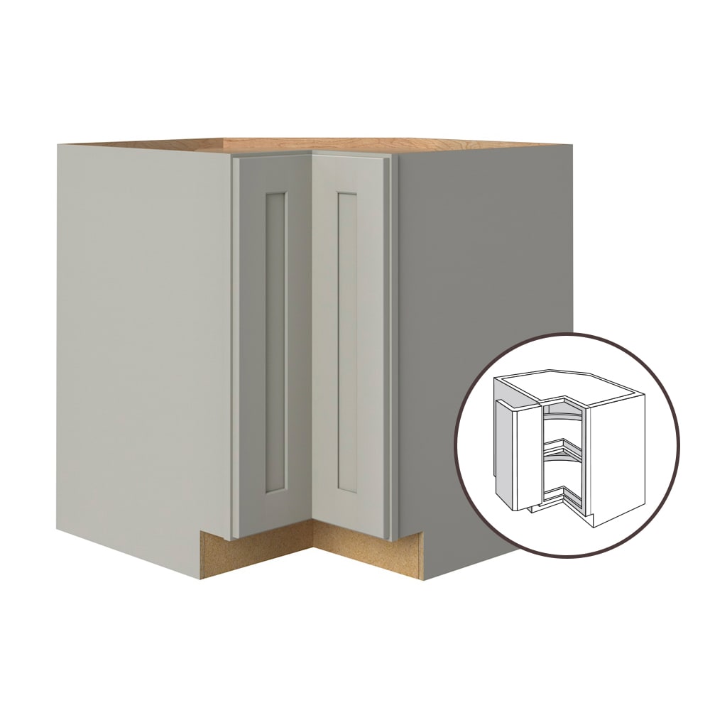 allen + roth Stonewall 33-in W x 34.5-in H x 24-in D Stone Lazy Susan Corner Base Fully Assembled Cabinet (Flat Panel Shaker Style)