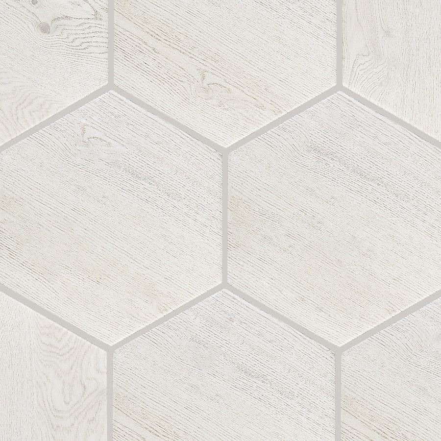 White Wood 8-in x 9-in Matte Porcelain Wood Look Floor and Wall Tile (9.024-sq. ft/ Carton)