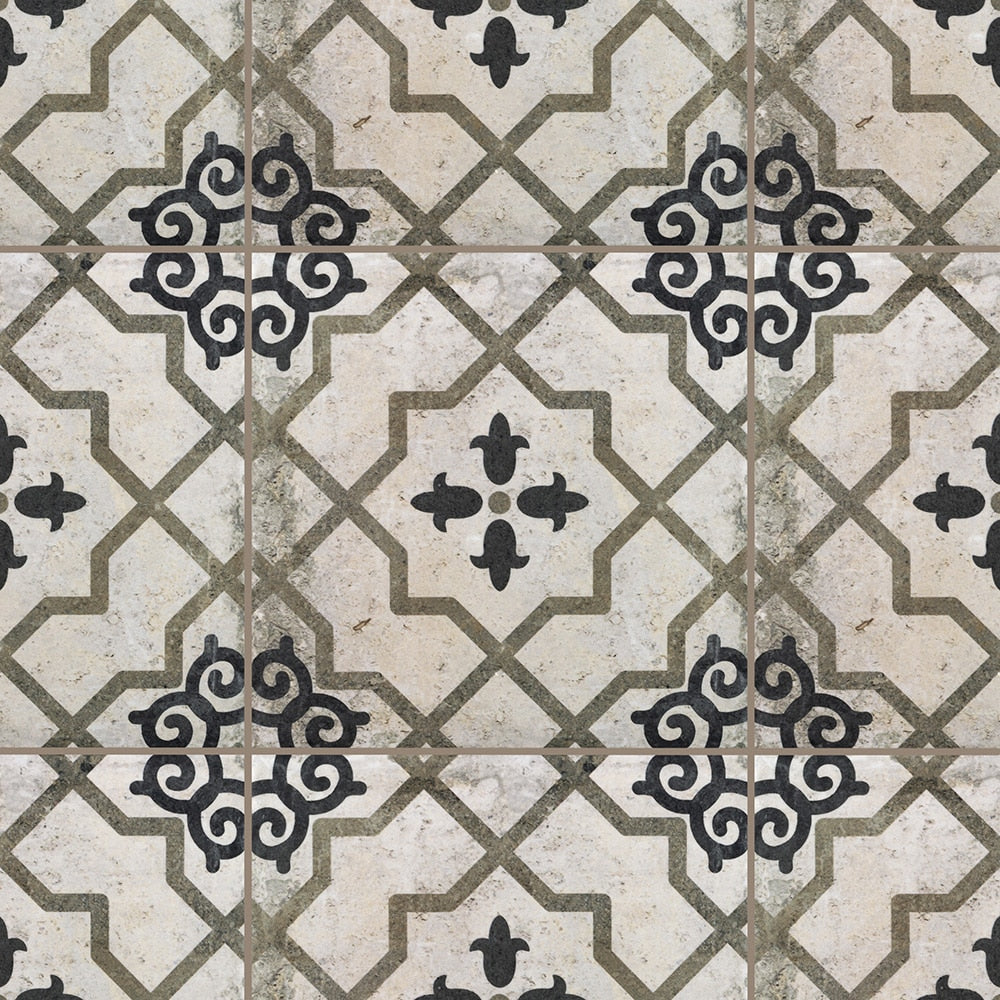 allen + roth Griffin Distressed 8-in x 8-in Matte Porcelain Encaustic Floor and Wall Tile product image