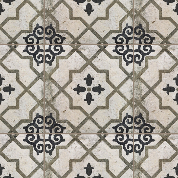 allen + roth Griffin Distressed 8-in x 8-in Matte Porcelain Encaustic Floor and Wall Tile product image