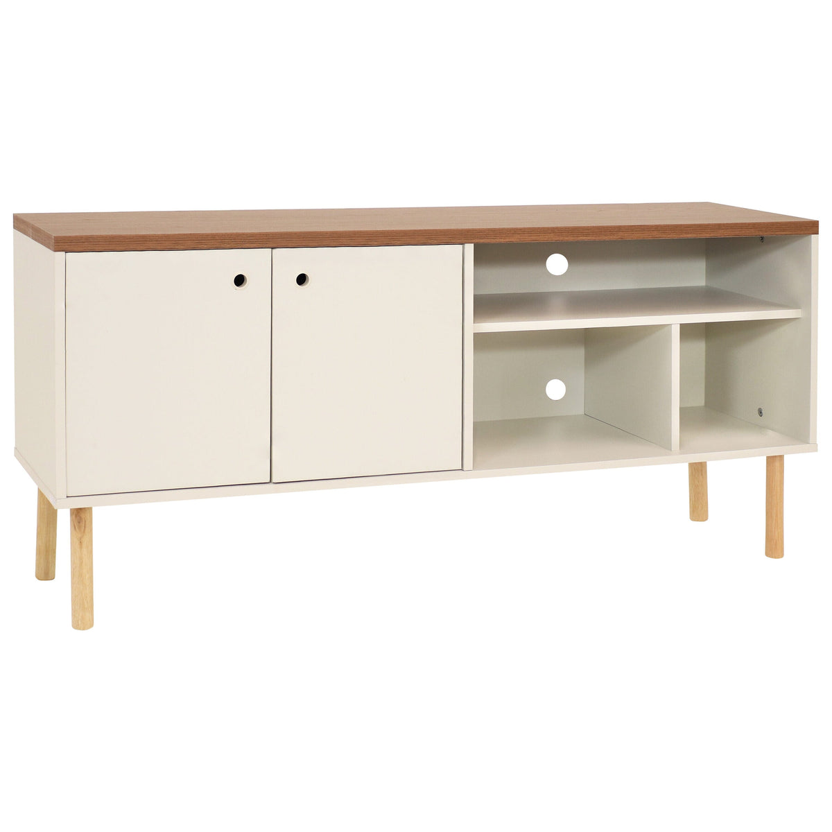 Sunnydaze Decor Off-white Contemporary/Modern Mdf Media Cabinet