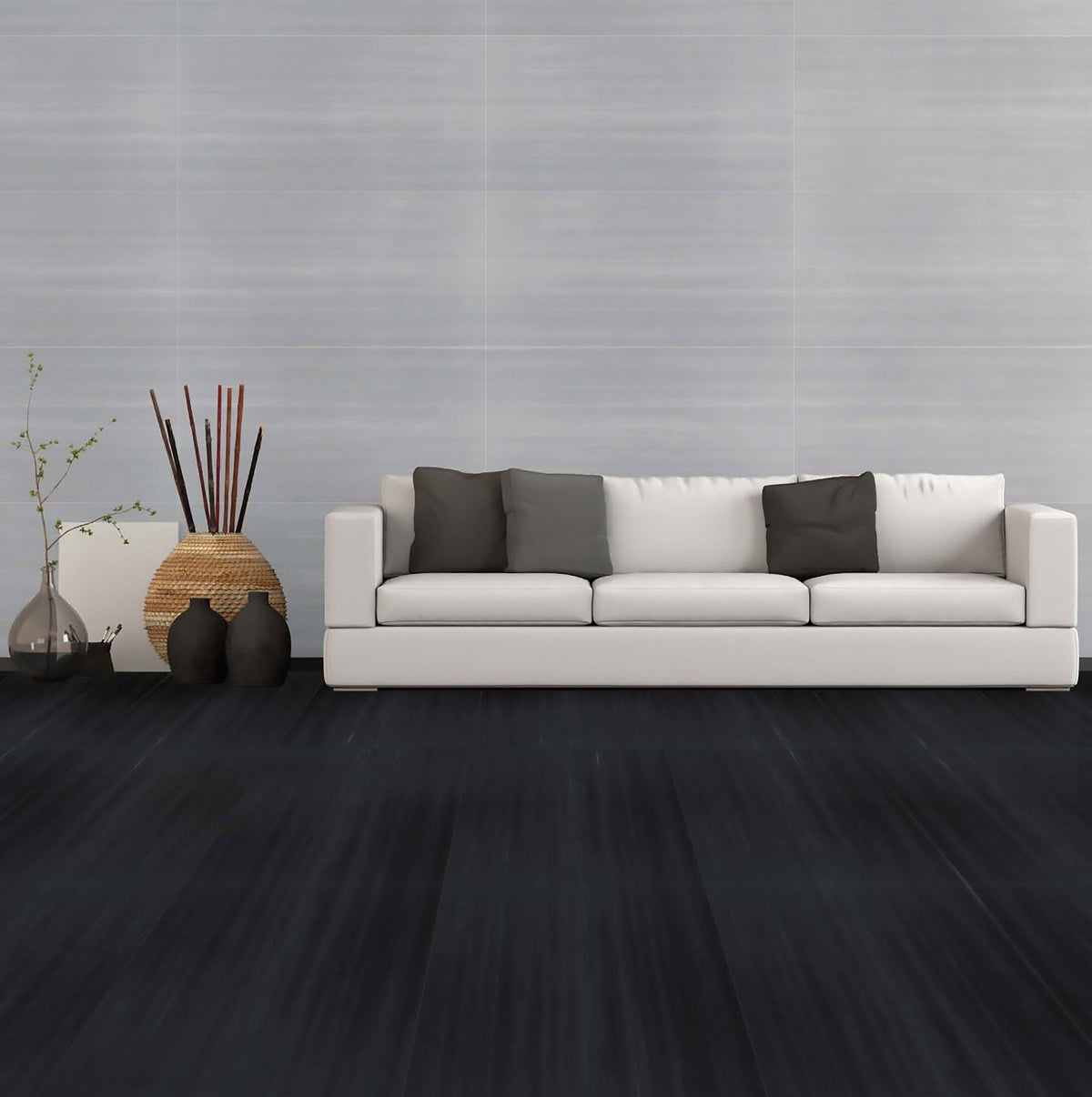 Giorbello (Sample) Spazio Lazer Black/Matte 4-in x 12-in Matte Porcelain Floor and Wall Tile