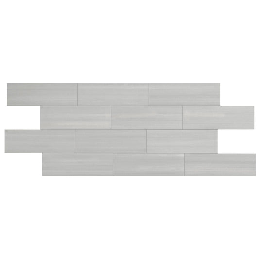 Giorbello Spazio Lazer Gray 4-in x 12-in Matte Porcelain Floor and Wall Tile (8-sq. ft/ Carton)