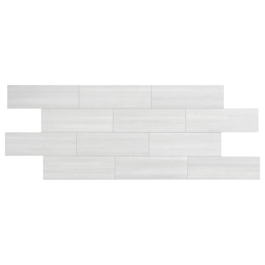 Giorbello Spazio Lazer White 4-in x 12-in Matte Porcelain Floor and Wall Tile (8-sq. ft/ Carton)
