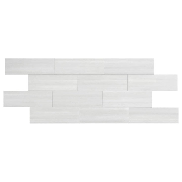 Giorbello Spazio Lazer White 4-in x 12-in Matte Porcelain Floor and Wall Tile (8-sq. ft/ Carton)