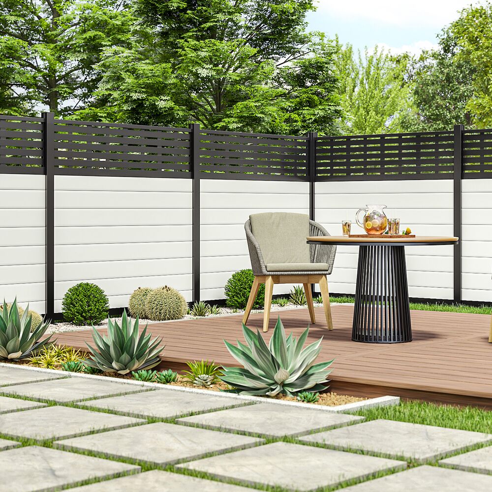 Freedom Alloy Mixed Material 6-ft H x 4-in W Matte Black Aluminum Privacy Fence Channel Kit