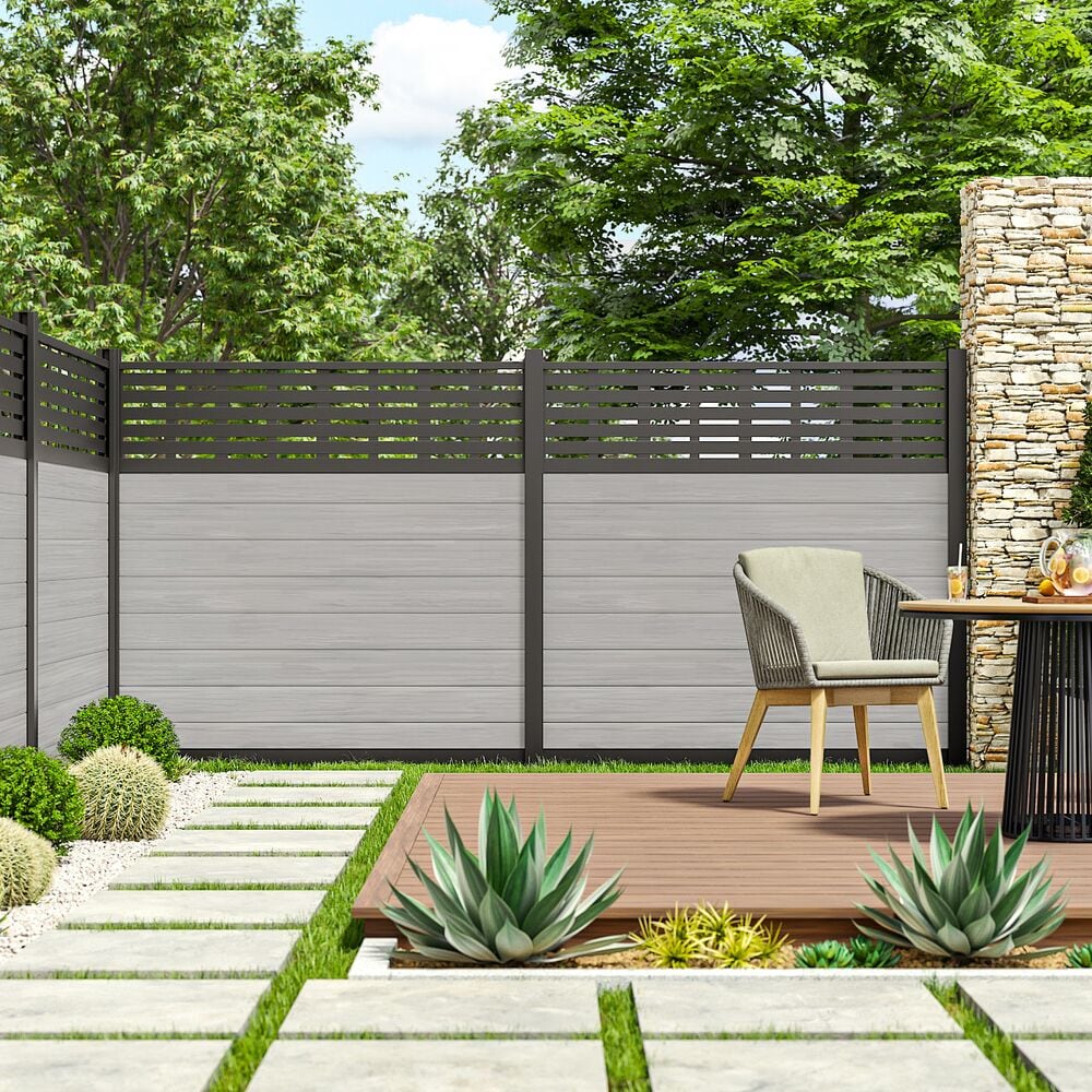 Freedom Alloy Mixed Material 6-ft H x 6-in W Gray Vinyl Privacy Fence Infill