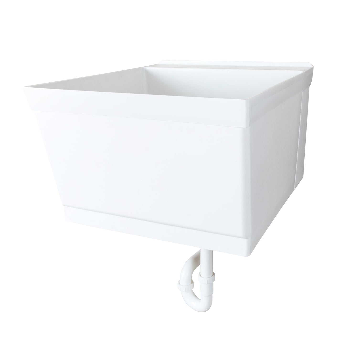 Cambridge Resources 23.5-in 1-Basin White Wall Mount Utility Tub with Drain