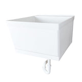 Cambridge Resources 23.5-in 1-Basin White Wall Mount Utility Tub with Drain