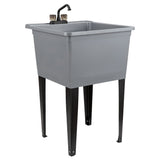 Cambridge Resources 22.88-in Gray Utility Tub with Drain and Faucet