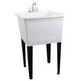 Cambridge Resources Freestanding Utility Tub with Drain and Faucet, White