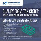 Johns Manville R-30 Unfaced Fiberglass Roll Insulation, 31.25-sq ft Coverage (15-in W x 25-ft L), Multi-Pack, B390S