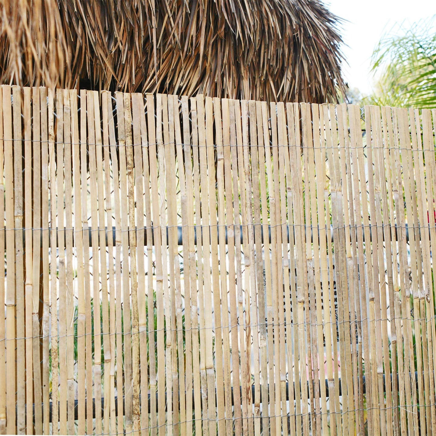 Backyard X-Scapes 6-ft x 16-ft Bamboo No Dig Fence Panel