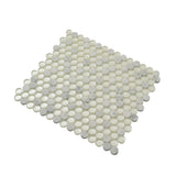 Apollo Tile White 12-in x 12-in Polished Glass; Stone Marble Penny Round Stone Look Floor and Wall Tile (4.83-sq. ft/ Carton)
