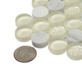 Apollo Tile White 12-in x 12-in Polished Glass; Stone Marble Penny Round Stone Look Floor and Wall Tile (4.83-sq. ft/ Carton)