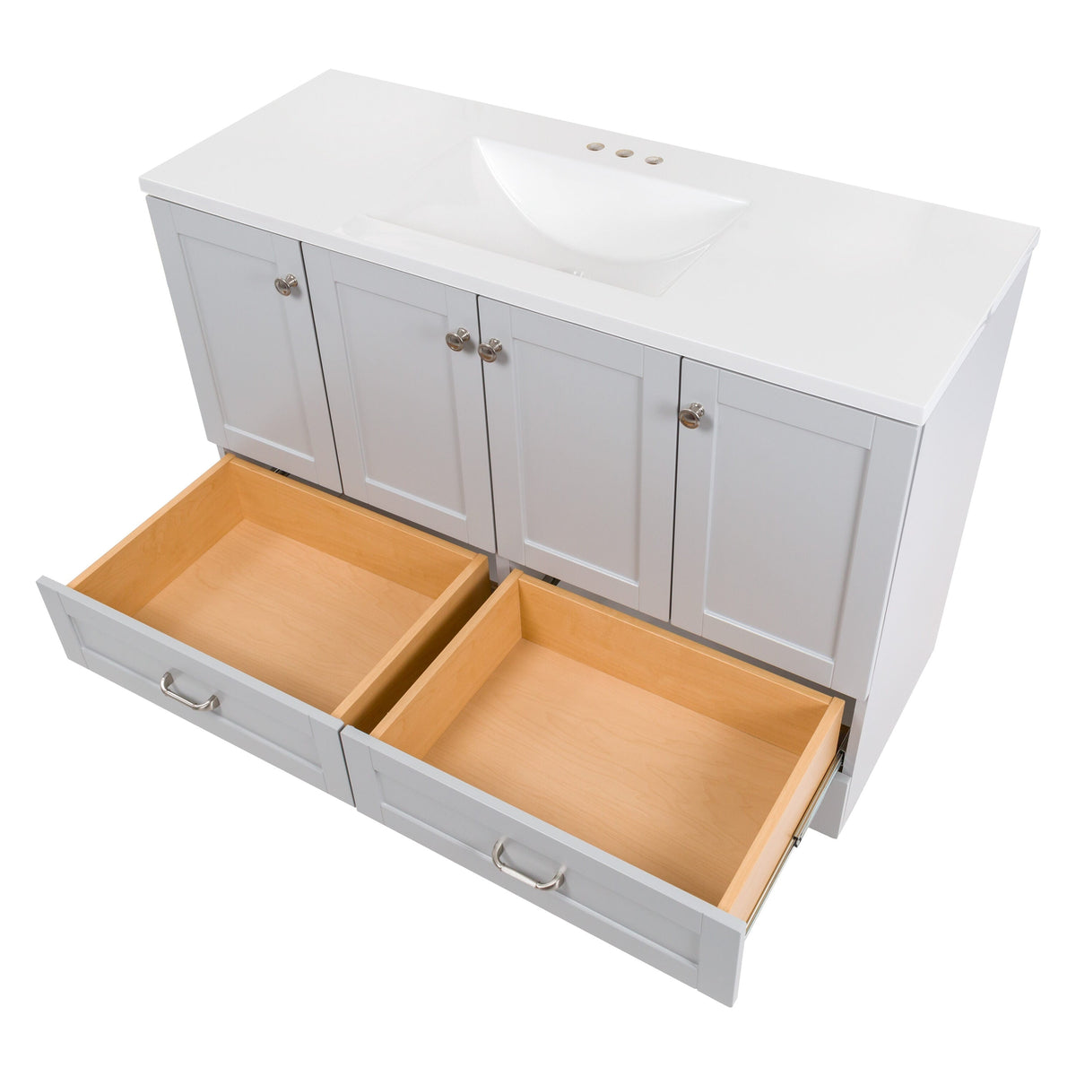 Diamond NOW Cassidy 48-in Pearl Gray Single Sink Bathroom Vanity with White Cultured Marble Top