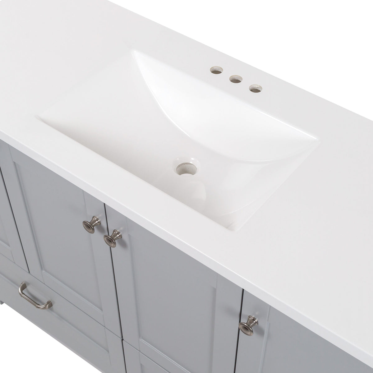 Diamond NOW Cassidy 48-in Pearl Gray Single Sink Bathroom Vanity with White Cultured Marble Top