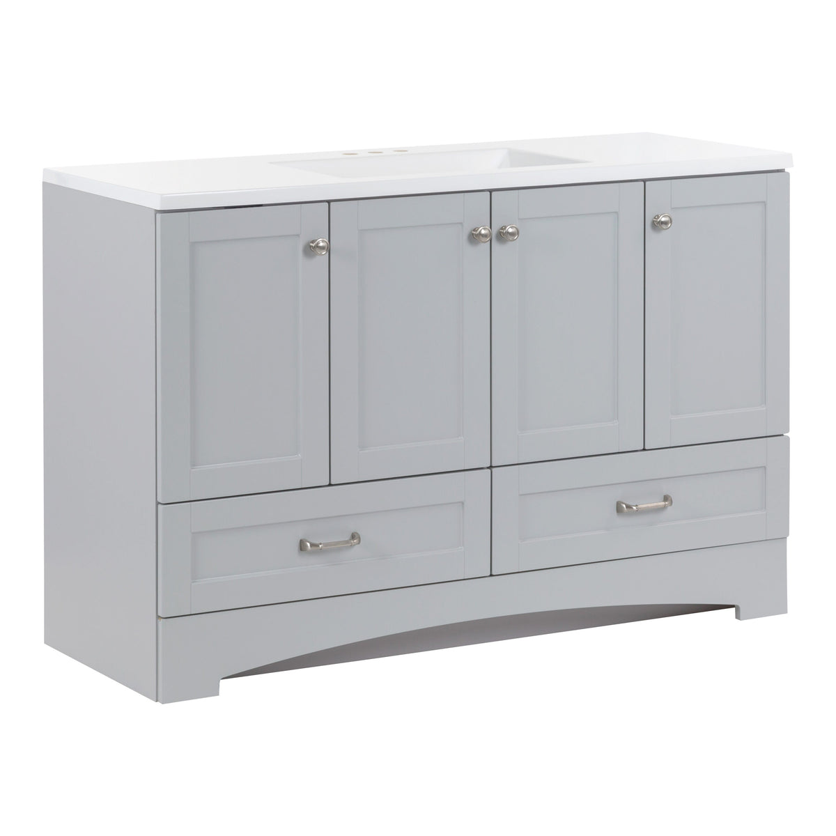 Diamond NOW Cassidy 48-in Pearl Gray Single Sink Bathroom Vanity with White Cultured Marble Top