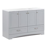 Diamond NOW Cassidy 48-in Pearl Gray Single Sink Bathroom Vanity with White Cultured Marble Top