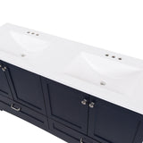 Diamond NOW Cassidy 60-in Deep Blue Double Sink Bathroom Vanity with White Cultured Marble Top