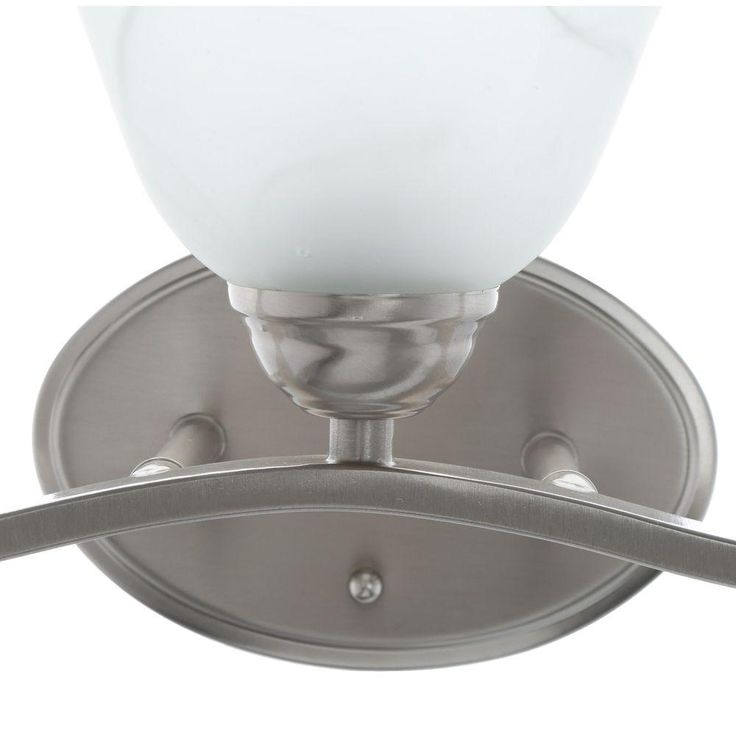 Andenne 3-Light Brushed Nickel Vanity Light with Bell Shaped Marbleized Glass Shades