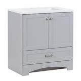 Diamond NOW Cassidy 30-in Pearl Gray Single Sink Bathroom Vanity with White Cultured Marble Top