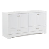 Diamond NOW Cassidy 60.5-in White Double Sink Bathroom Vanity with White Cultured Marble Top