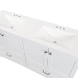 Diamond NOW Cassidy 60.5-in White Double Sink Bathroom Vanity with White Cultured Marble Top