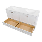 Diamond NOW Cassidy 60.5-in White Double Sink Bathroom Vanity with White Cultured Marble Top