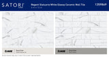 Satori Regent Statuario Glossy 4-in x 12-in Ceramic Marble-Look Wall Tile
