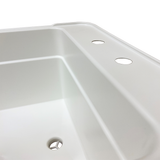 Mustee Freestanding Utility Tub with Drain, 18x24 Inch, White/Gray