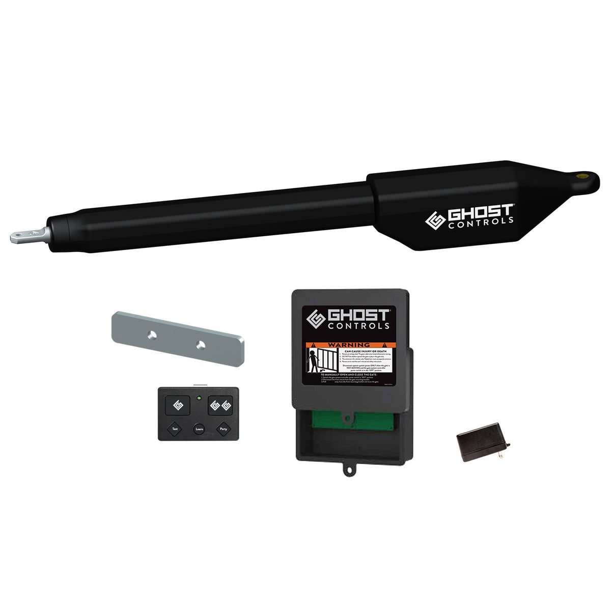 Ghost Controls 20-ft Single Swing Universal Battery Driveway Gate Opener Kit (Solar Compatible)