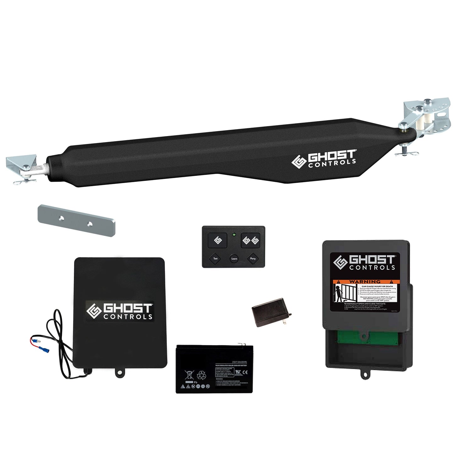 Ghost Controls 20-ft Single Swing Universal Battery Driveway Gate Opener Kit (Solar Compatible)