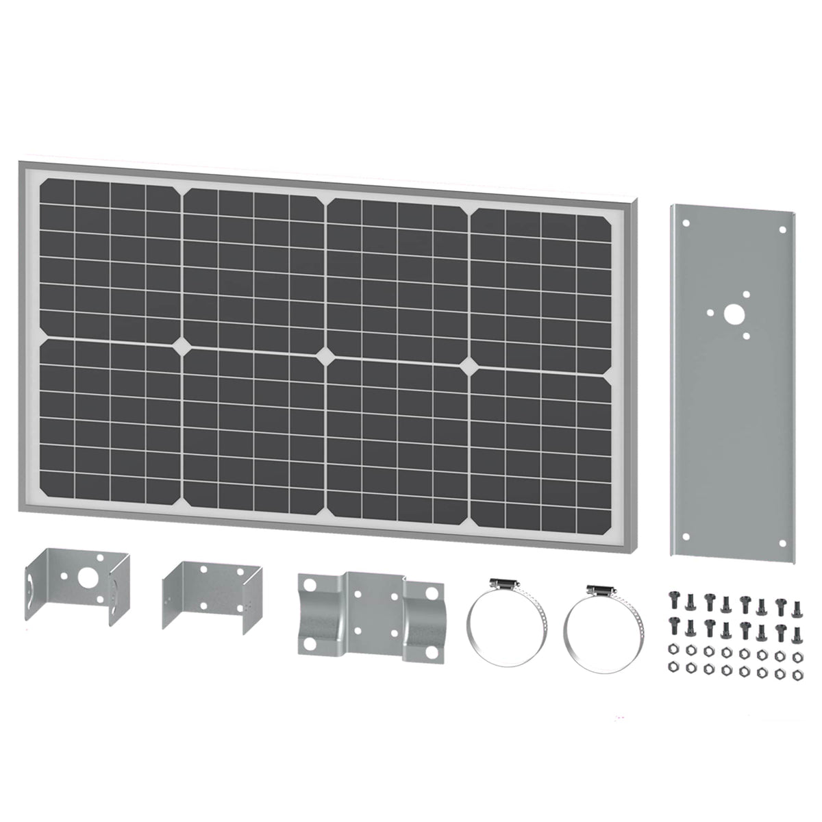Ghost Controls 30W Solar Panel Kit for Remote Gate Opener Installation