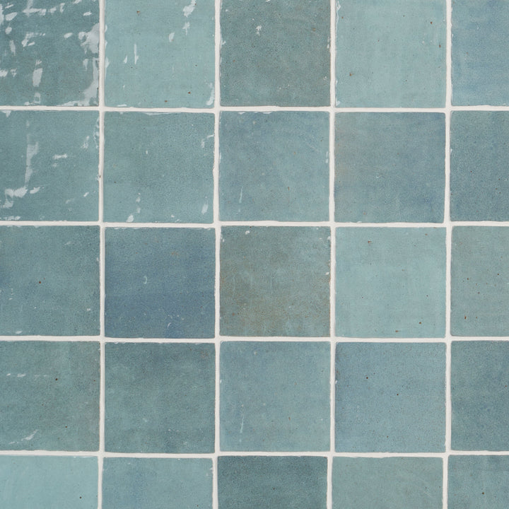Artmore Tile Montego Aqua 4-in x 4-in Glazed Ceramic Subway Wall Tile product image