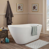 Shaia 67 in. Acrylic Flatbottom Non-Whirlpool Soaking Bathtub in White - Super Arbor