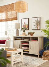 allen + roth Transitional Light Chestnut Tv Cabinet (Accommodates TVs up to 60-in)
