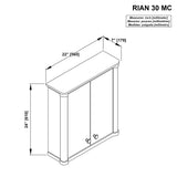 allen + roth Rian 22-in x 24-in x 7-in Walnut Soft Close Bathroom Wall Cabinet