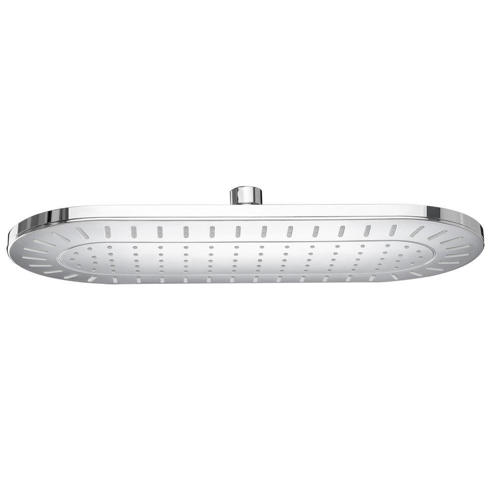 1-Spray 15 in. Single Wall Mount Fixed Rain Shower Head in Chrome - Super Arbor