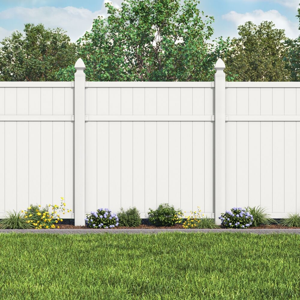 Freedom 8-ft H x 4-in W White Vinyl Blank Fence Post (Assembled)