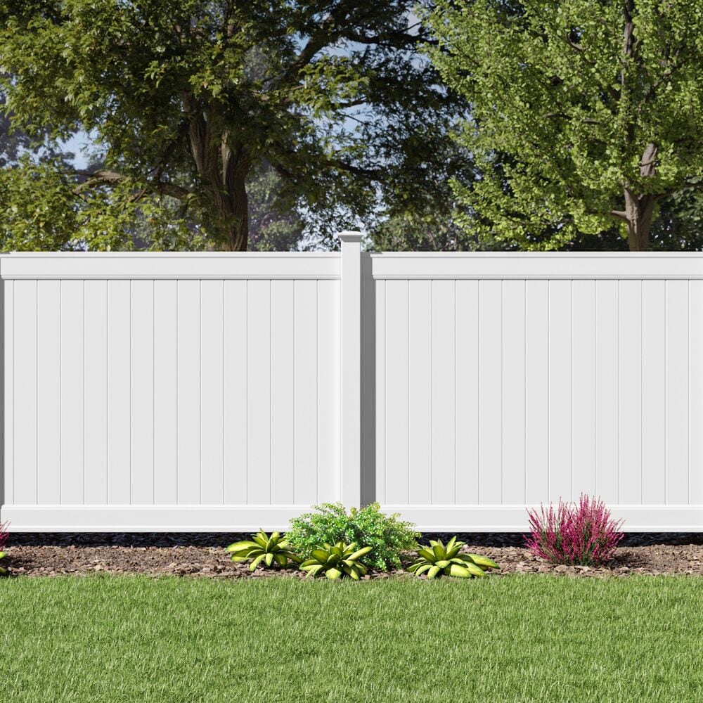 Freedom Emblem 6-ft H x 8-ft W White Privacy Vinyl Fence Panel (Unassembled)