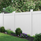 Freedom Emblem 6-ft H x 8-ft W White Privacy Vinyl Flat-top Fence Panel (Unassembled)