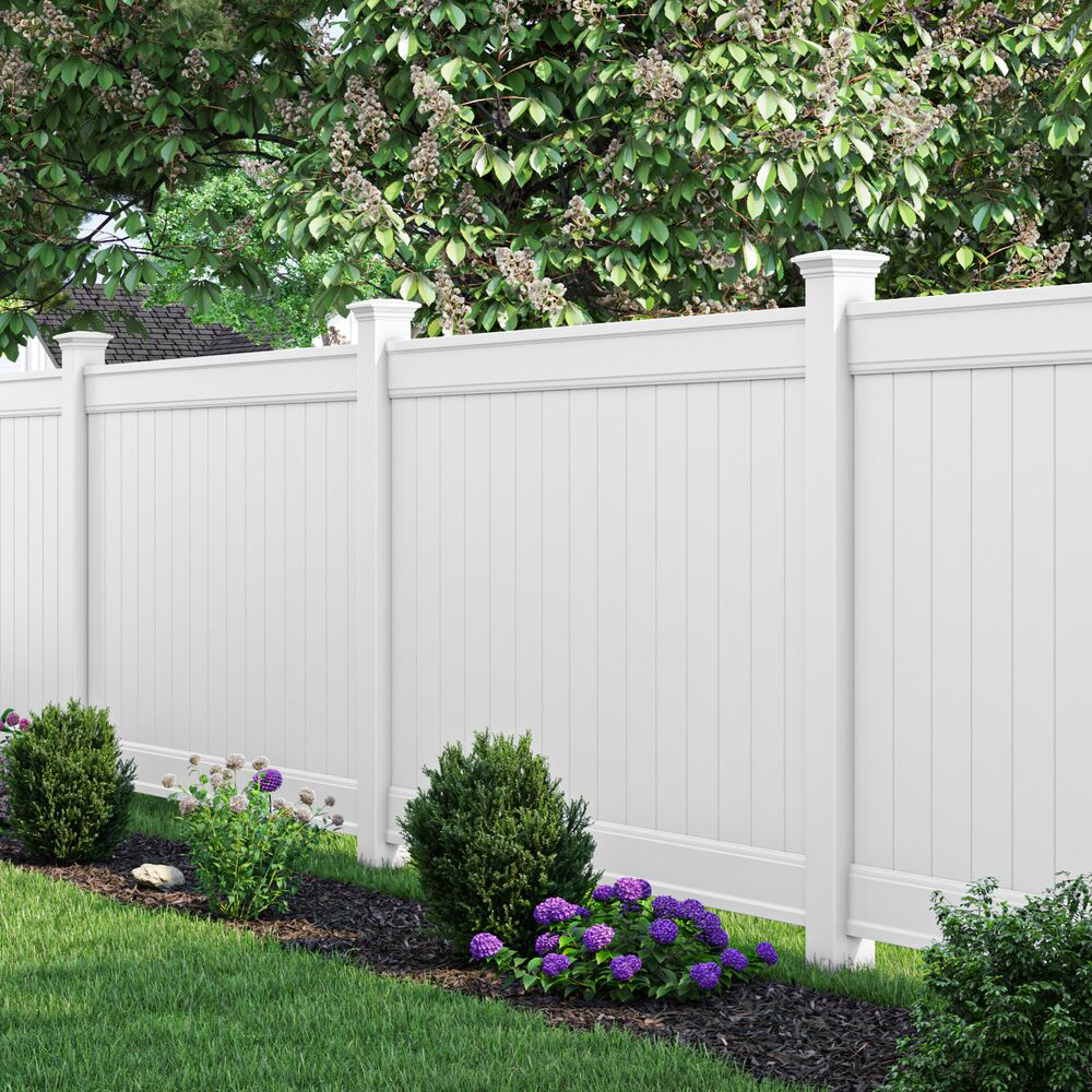 Freedom Emblem 6-ft H x 8-ft W White Privacy Vinyl Fence Panel (Unassembled)