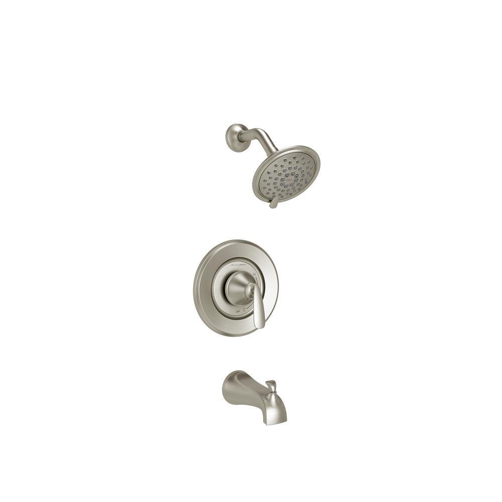 Somerville 8 in. Widespread Bathroom Faucet Set of 2 and Single-Handle 3-Spray Tub and Shower Faucet Set Brushed Nickel - Super Arbor