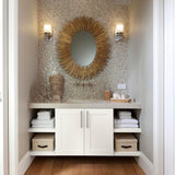 allen + roth Aveley 18-in W x 18.125-in H x 12-in D Linen Wall Fully Assembled Cabinet (Flat Panel Shaker Door Style)