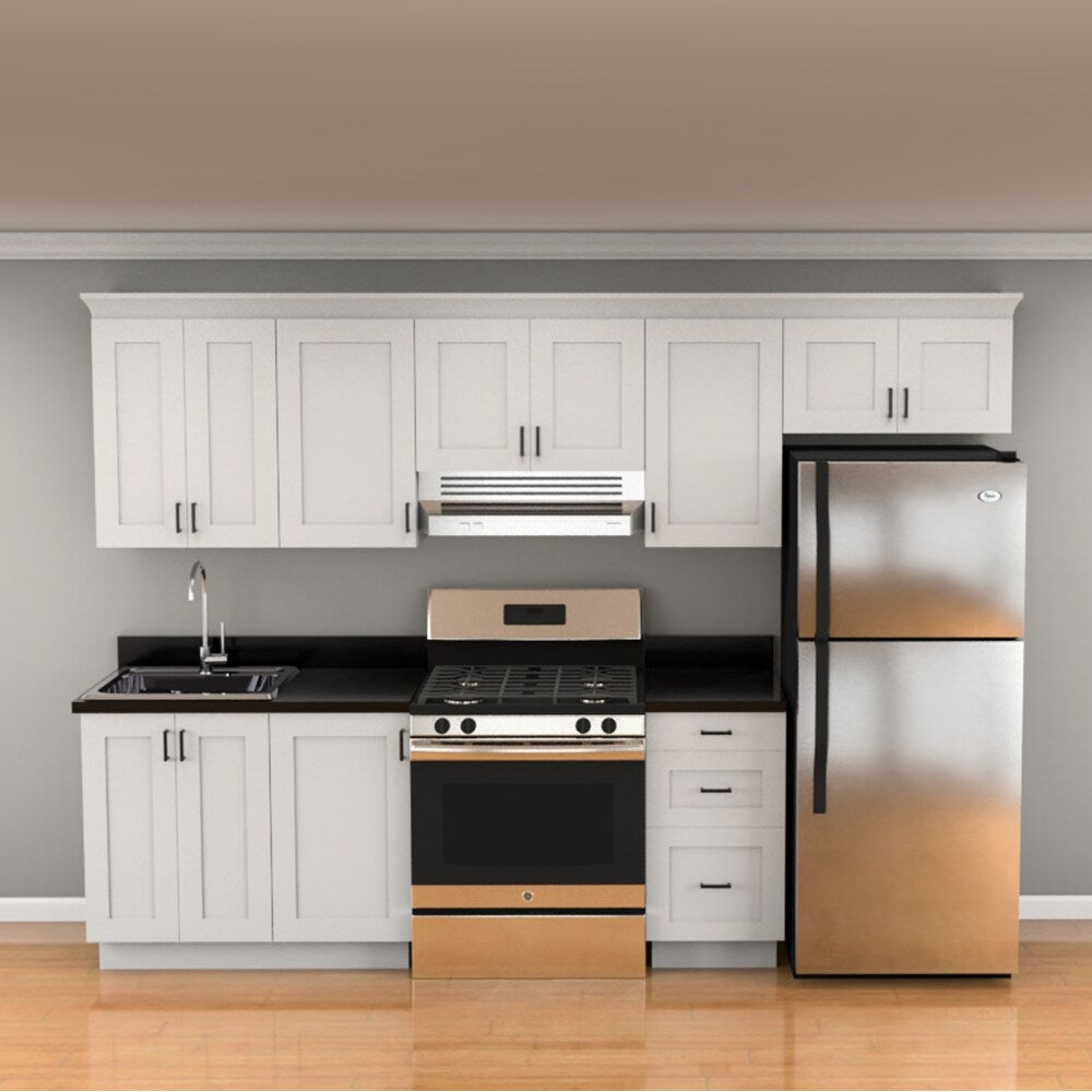 Hugo&Borg Rosemont 12-in W x 34.5-in H x 21-in D Glacier White 1-Drawer Base Fully Assembled Cabinet (Recessed Panel Shaker Style)